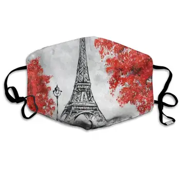 

ZHOUSUN Dustproof Vintage Eiffel Tower Mouth Cover Mask Protective Warm Windproof Mask