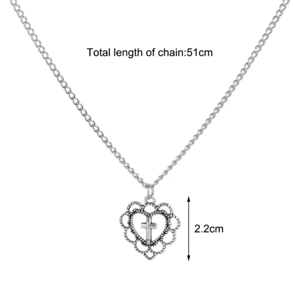 Silver Zinc Alloy Gothic Cross Necklace