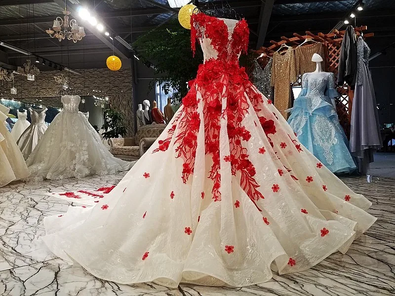 Красное бальное платье с короткими рукавами с вырезом лодочкой и кисточками для девочек, свадебное платье, удлиненное с аппликацией платье невесты с отделкой бисером