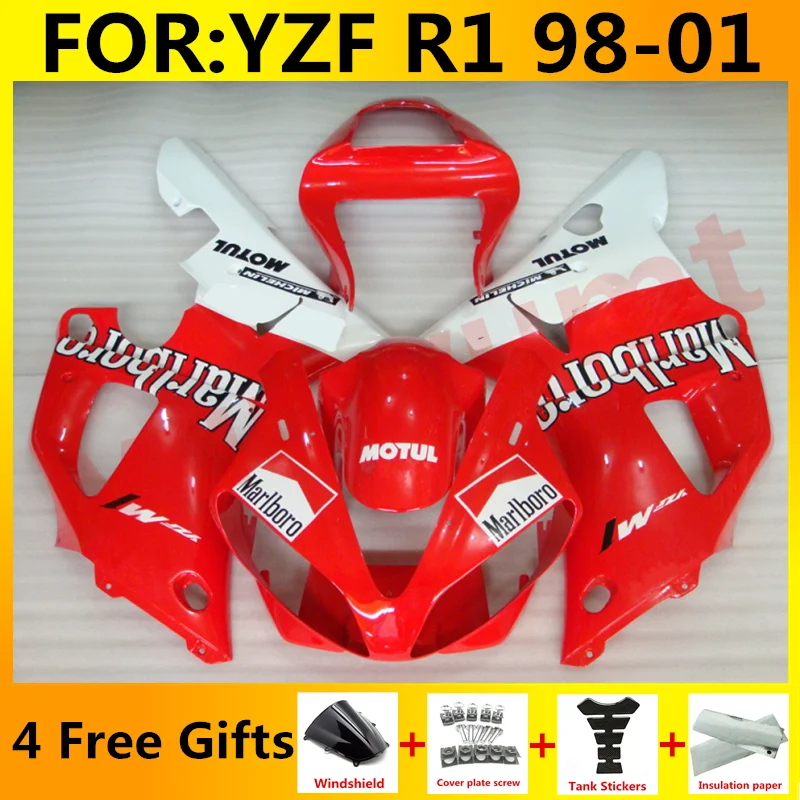 Новый ABS инъекции мотоцикл обтекатель наборы пригодный для Yamaha YZF 1000 R1 98 99 00 01 YZF-R1