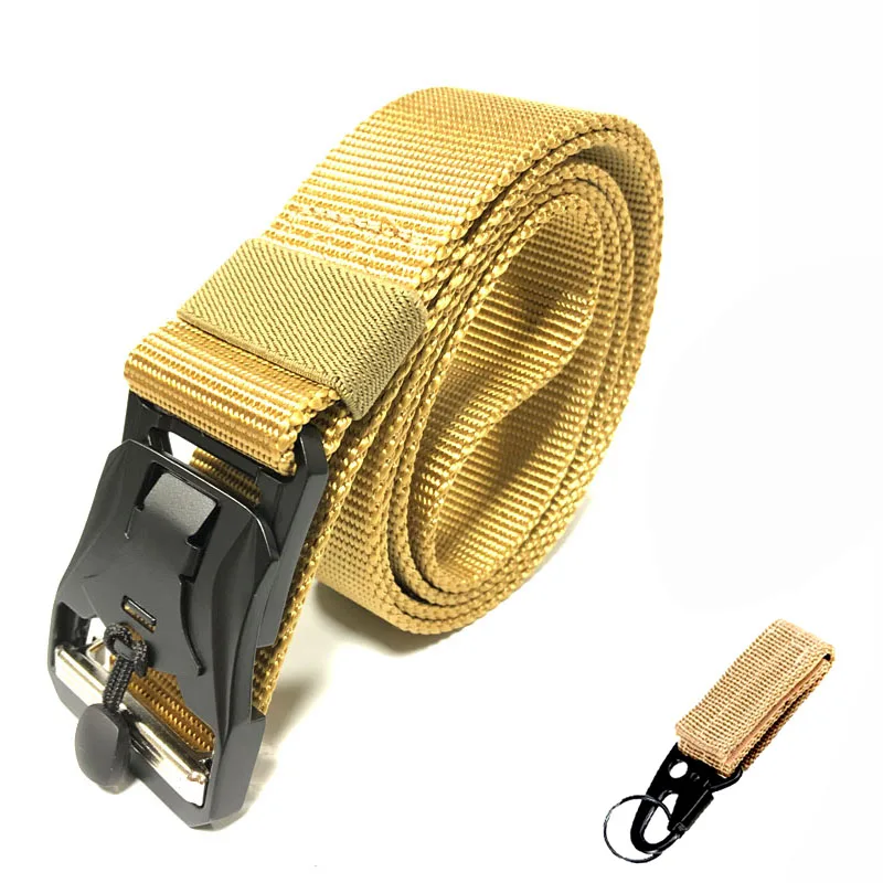 Quick Release Tactical Belt Army Nylon Waist Belt Metal Buckle Adjustable Heavy Duty Training Waist Belt Hunting Accessories - Цвет: Belt and 1 hook