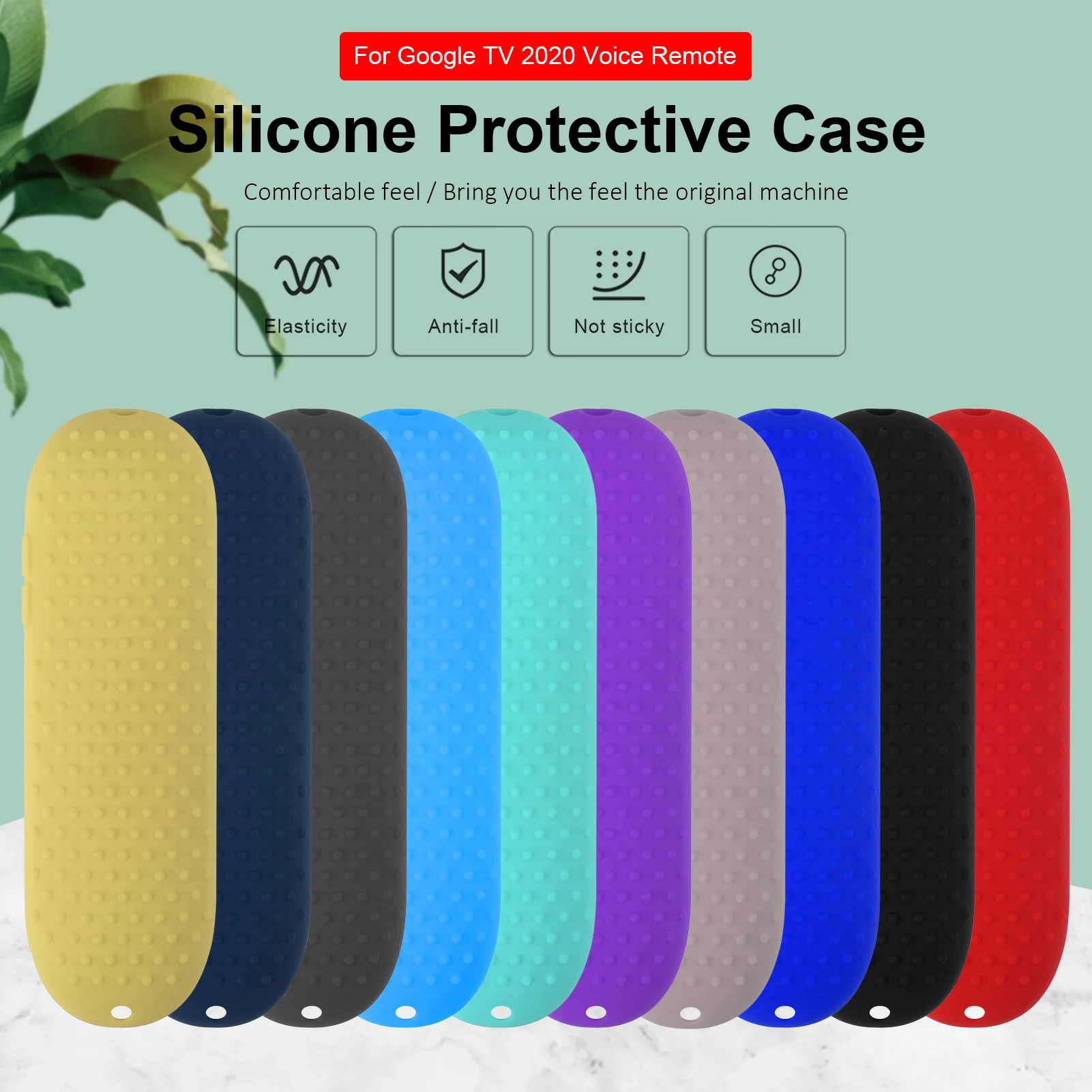 

10 Colors Silicone Protective Case For Google TV 2020 Voice Remote Anti-slip Anti-fall Dustproof Remote Cover Shell Accessories
