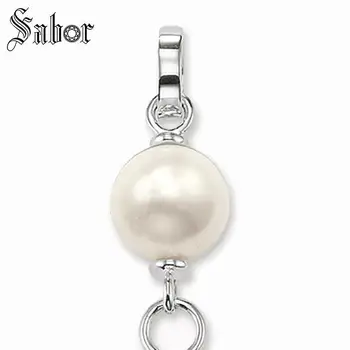 

Pearl Charm Carrier,Accessories Karma Jewelry Good Jewelry For Men Women,2020 Gift Silver color thomas
