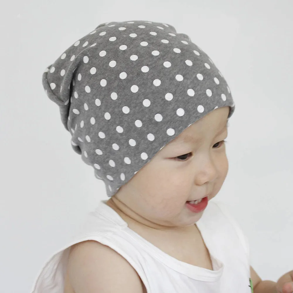 Baby Dot Pullover Cap Baby Hat Knit Cotton Baby Caps For Boys Girls Spring Autumn Winter Children