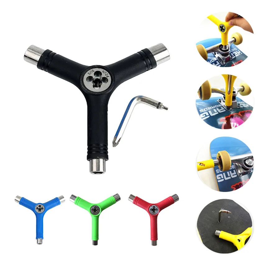 

Mini All-in-one Skateboard Repair Y-Tool Screwdriver Multi-functional Longboard Scooter Spanner Skates Repair Tools Accessories