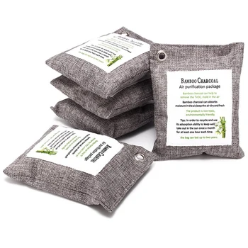 

5Pcs Bamboo Charcoal Air Purifying Bags, 200G Activated Charcoal Bags Naturally Without Odor, Moisture