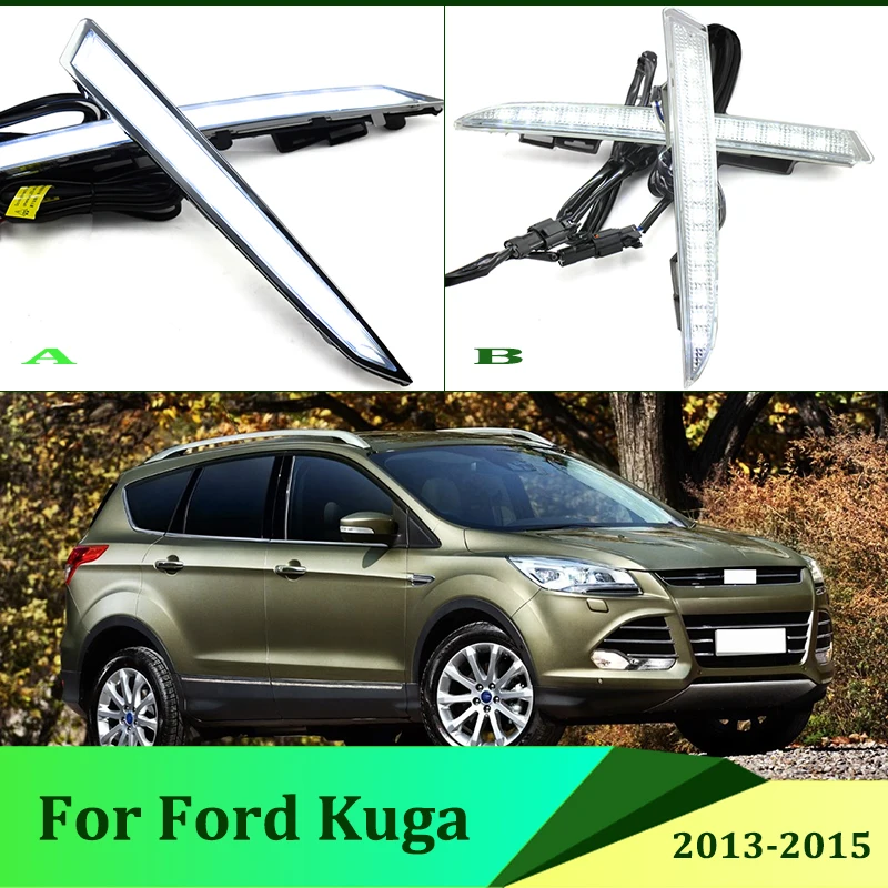2 шт. для Ford Kuga Escape 2013 2015 Светодиодный дневной вождения бега светильник DRL 6000K белый