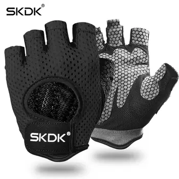 SKDK Gym Gloves Weightlifting Workout Dumbbell Crossfit Bodybuilding Accessorie Breathable Fitness Gloves Silicone Palm Hollow 1