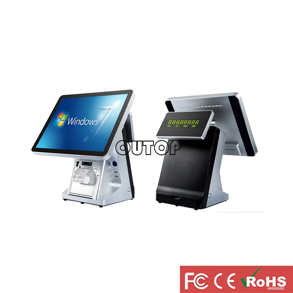US $250.00 pos receipt printer touch screen cash register with scanner all in one pos system