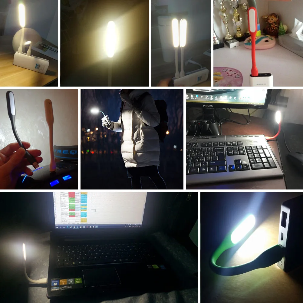 6 Colors Mini Flexible Portable Bendable USB Fan+LED Lamp Light Flexible For Apple Android Phone Laptop Desktop Power Bank