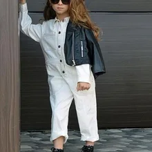 Chifuna/детские белые комбинезоны для девочек; белые штаны; детская одежда; Комбинезоны для маленьких девочек