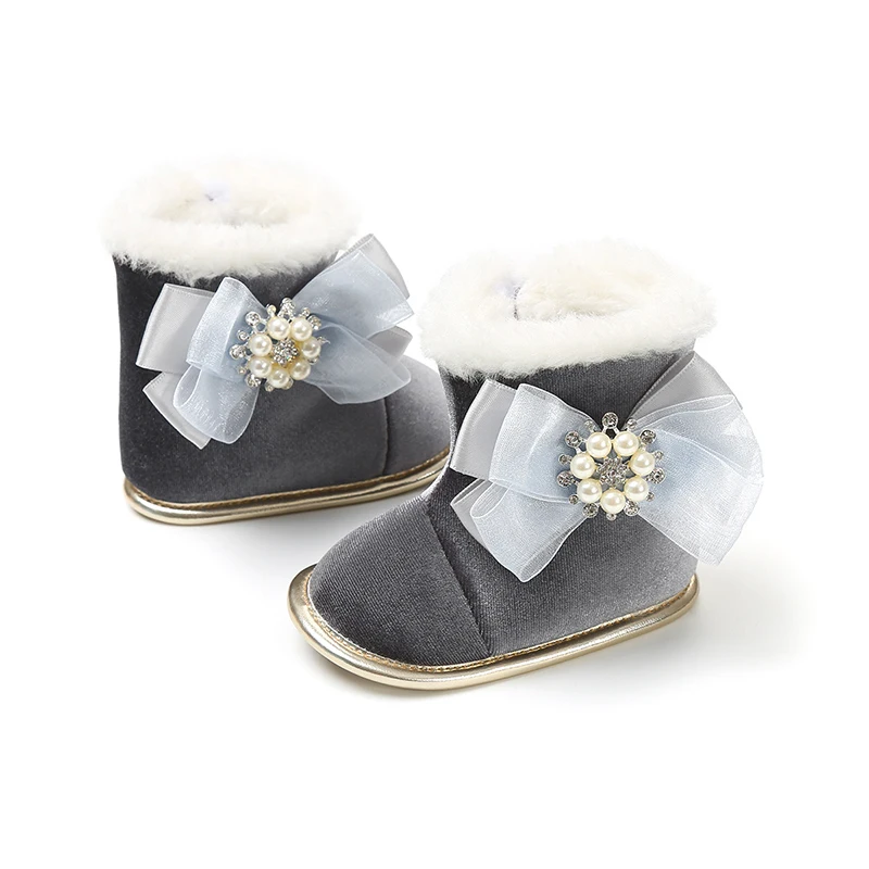 Однотонные мягкие зимние/Детские/для маленьких девочек/Ботинки, детский пинетки для младенцев, теплые зимние детские ботинки с цветочным принтом, обувь для маленьких девочек, для новорожденных