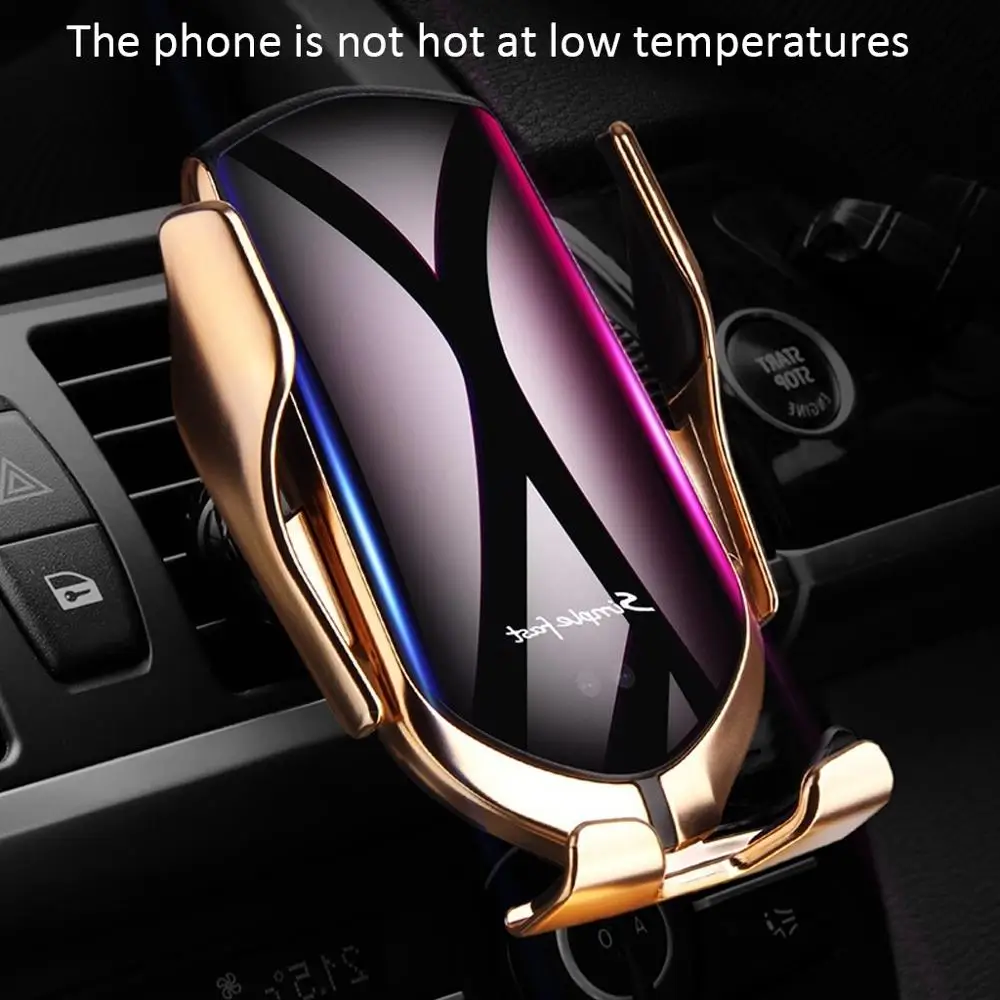R1 автоматическое зажимное 10 Вт автомобильное беспроводное зарядное устройство для iPhone Xs huawei LG инфракрасное Индукционное Qi Беспроводное зарядное устройство Автомобильный держатель для телефона