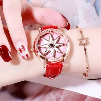 

TEPHEA Luxury Watches Rotation Women Watch Women Watch Quartz Exquisite Flower Clock Fashion Brand Leather Gift Relogio Feminino