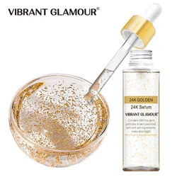 VIBRANT GLAMOUR 24K Gold Face Serum Moisturizing Hyaluronic Anti-Aging Anti-Wrinkle Essence Firming Whitening Facial Care 15ml