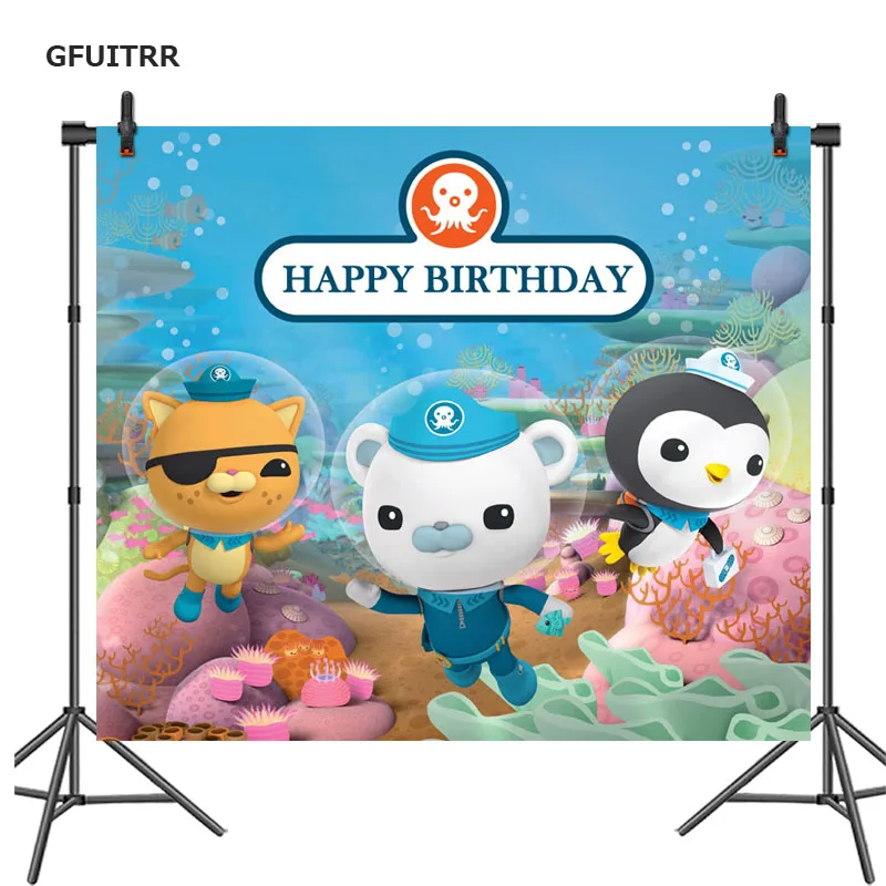 GFUITRR Octonauts фотография Фон Дети День рождения под морем фото фон винил реквизит |