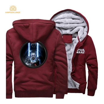 

Star Wars Winter Men Thick Warm Fleece Jacket Hoodies Coat Sweatshirts Long Sleeve Thicken Jackets Sudadera Sportswear Coats