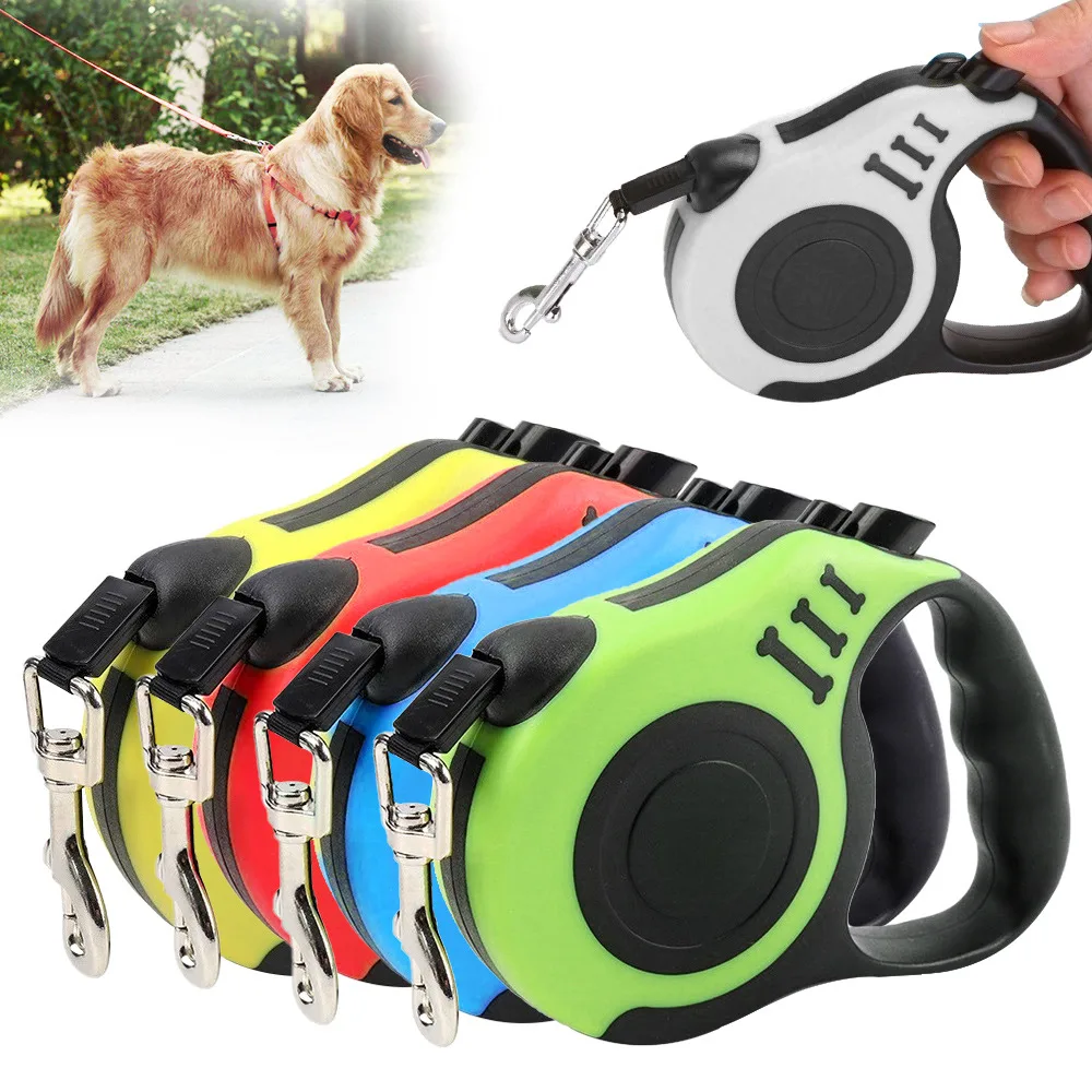 Correa de nailon retráctil para perro, extensor automático de plomo para gato, caminar, correr, Ruleta de plomo para perros, productos para mascotas, 3m/5m
