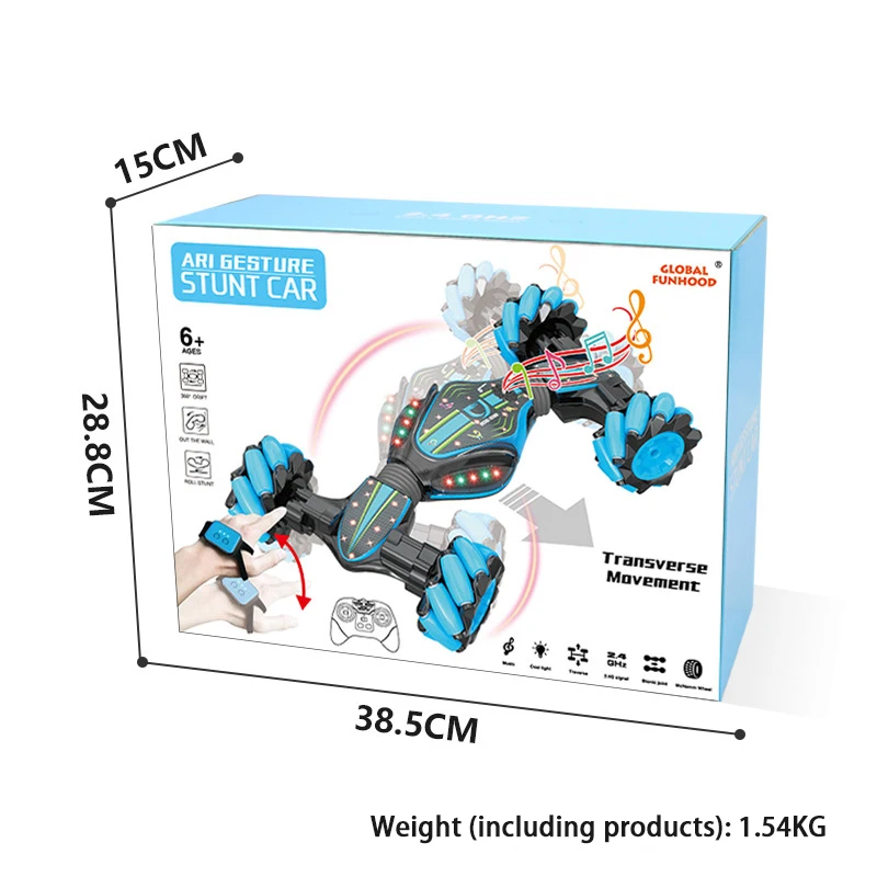 Relógio de Carro de Controle Global Funhood Vibração Explosivos Gesto Sensoriamento Torção Remoto Gw124 12 Brinquedos e hobbies