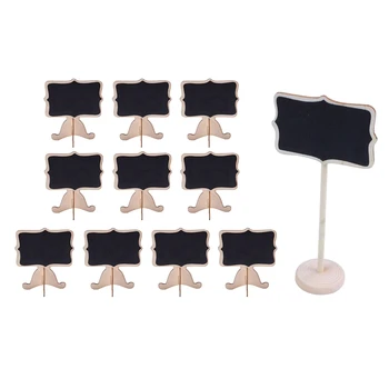 

19 Pcs Mini Wooden Small Wedding Blackboard Message Table Number Chalkboard, 10 Pcs 8.3X9X6Cm & 9 Pcs 18X6Cm