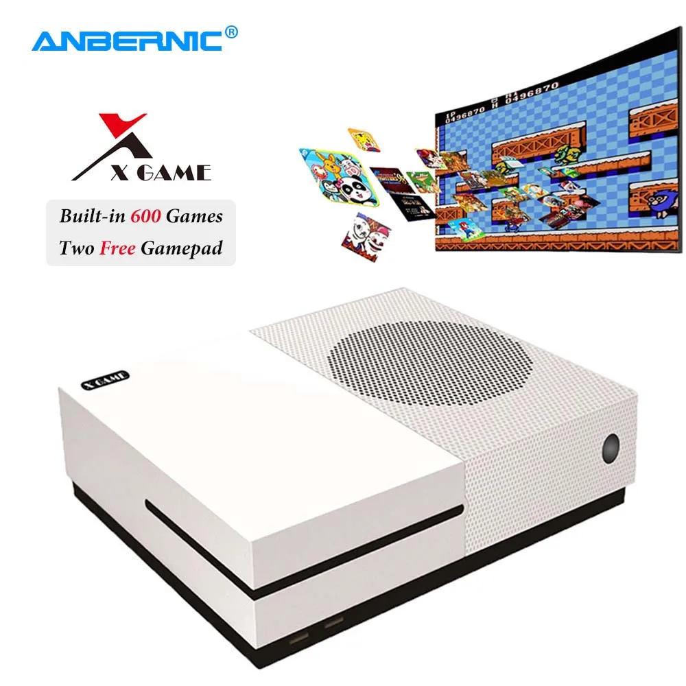 ANBERNIC-consola de videojuegos XGame PS1, 64 bits, 4K, 600 juegos, 2 mandos, juego HD Retro