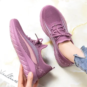 

Plus Size Running Wave Shoes Women Outdoor Breathable Sneakers Vulcanized Shoes Ladies Shoe Soft Casual Women's Female