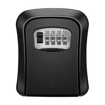 

Key Safe Box Wall Mounted Steel Alloy Key Safe Box Weatherproof 4 Digit Combination Key Storage Lock Box Indoor Outdoor