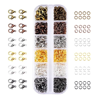 

6 Colors Lobster Claw Clasps and 6 Colors Open Jump Rings for Jewelry Making (12 mm, 5 mm)