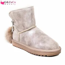 Ботинки из овечьей шерсти; женские зимние ботинки из овечьей кожи на овечьем меху; ботинки из натуральной кожи с помпонами; Новинка года; зимняя женская обувь