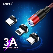 3A Magnetic USB Cable Type C Micro USB Charger Cable Fast Charging For iPhone XS Max Samsung Charge Magnetic Android Phone Cord