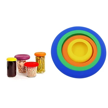 

4pcs Reusable Silicone Fruit Vegetable Storage Cover Containers Keeping Fresh Set Couvercle Silicone Alimentaire
