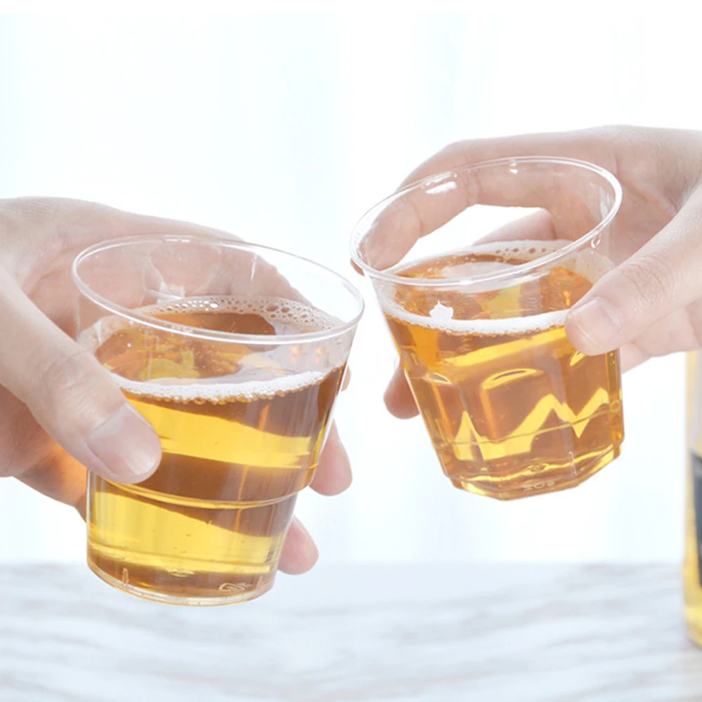 20PCS 50/200ml Plastic Disposable Cold Drinks Cups Party Shot Glasses Heat Resistant Tea Coffee Cup Portable Birthday Tumbler