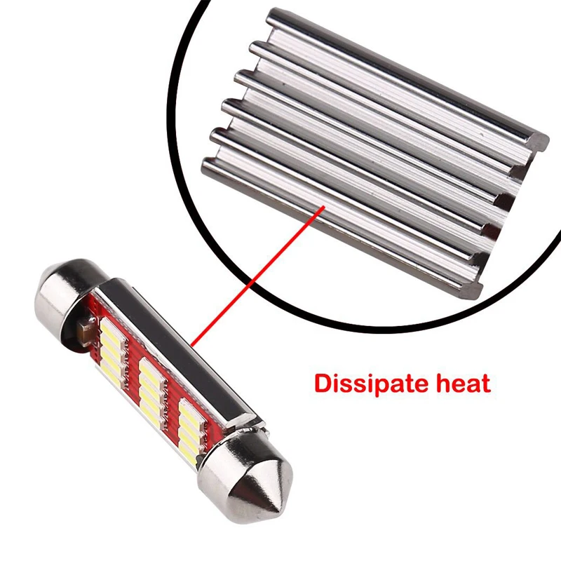 10 шт. гирлянда 31 мм 36 мм/39 мм/41 мм C5W CANBUS без ошибок авто светильник 12 SMD 4014 светодиодный салона Купол лампы для чтения белый DC12V