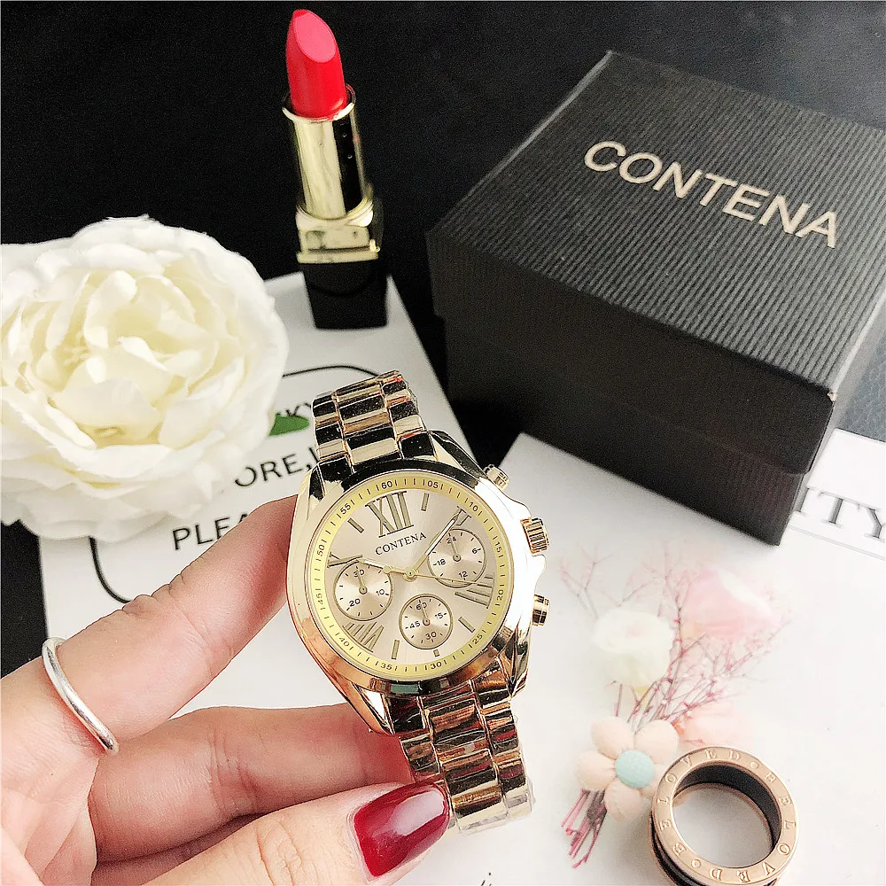 CONTENA Брендовые женские часы, много цветов, роскошные часы, браслет из нержавеющей стали, модные часы, часы relogio