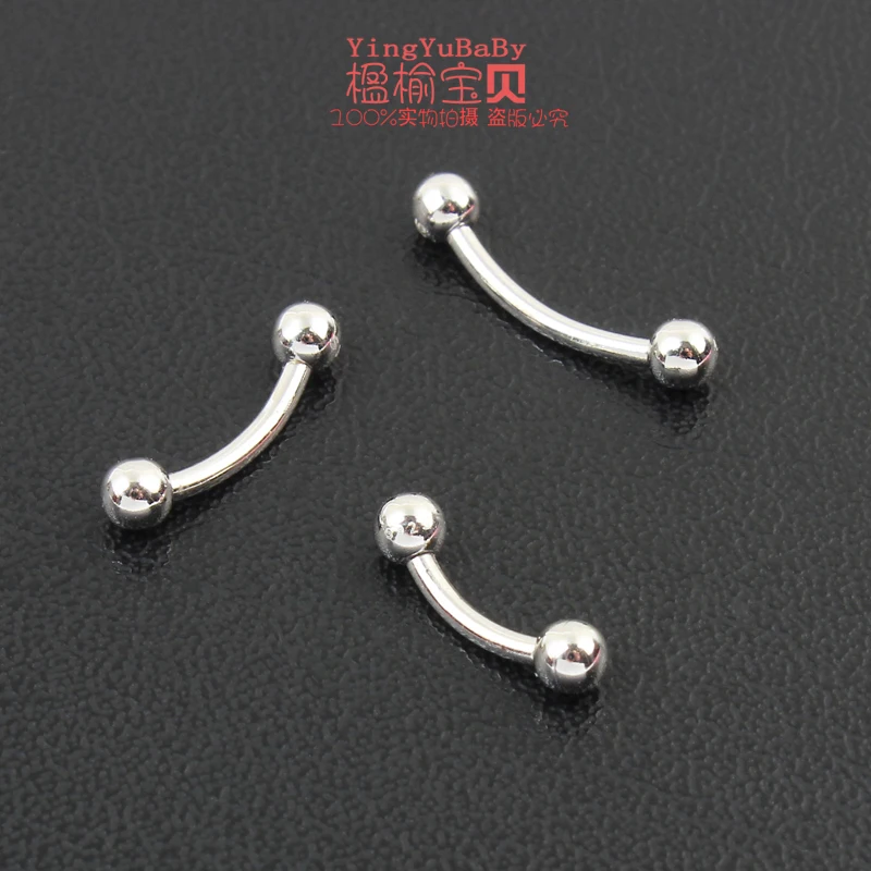 925 sterling silver Eyebrow nails 16G 1.2mm unisex classic body piercing jewelry ONE PIECE nose piercings,moissanite belly button piercing,metal nipple jewelry