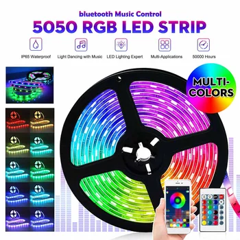 

LED Strip Light RGB DC 12V 5050 APP bluetooth control music control Flexible Ribbon fita led light strip RGB 5M 10M Tape Diode