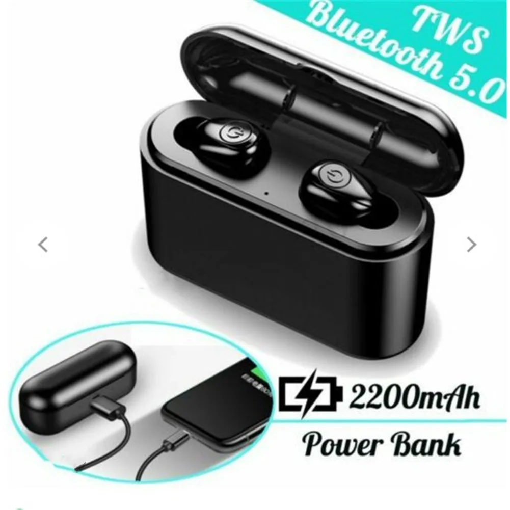Tws-u8 Bluetooth 5,0 бинауральные беспроводные наушники акриловая стерео Спортивная гарнитура IPX7 пожизненная Водонепроницаемая гарнитура Мобильная мощность