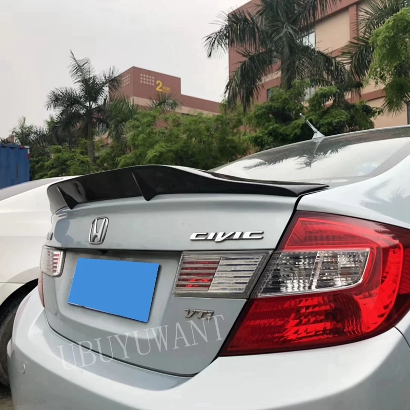 Подходит для Honda Civic 2012 2013 2014 ABS/углеродное волокно внешний задний спойлер
