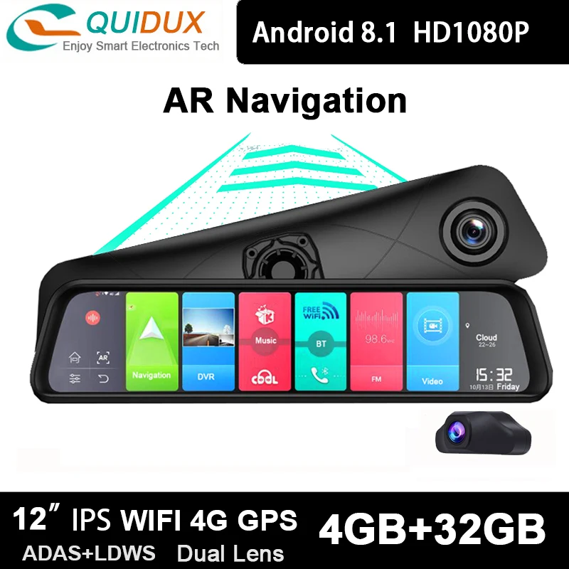 2021 Новый GPS AR навигации 4 Гб + 32 ГБ умный Автомобильный видеорегистратор Камера