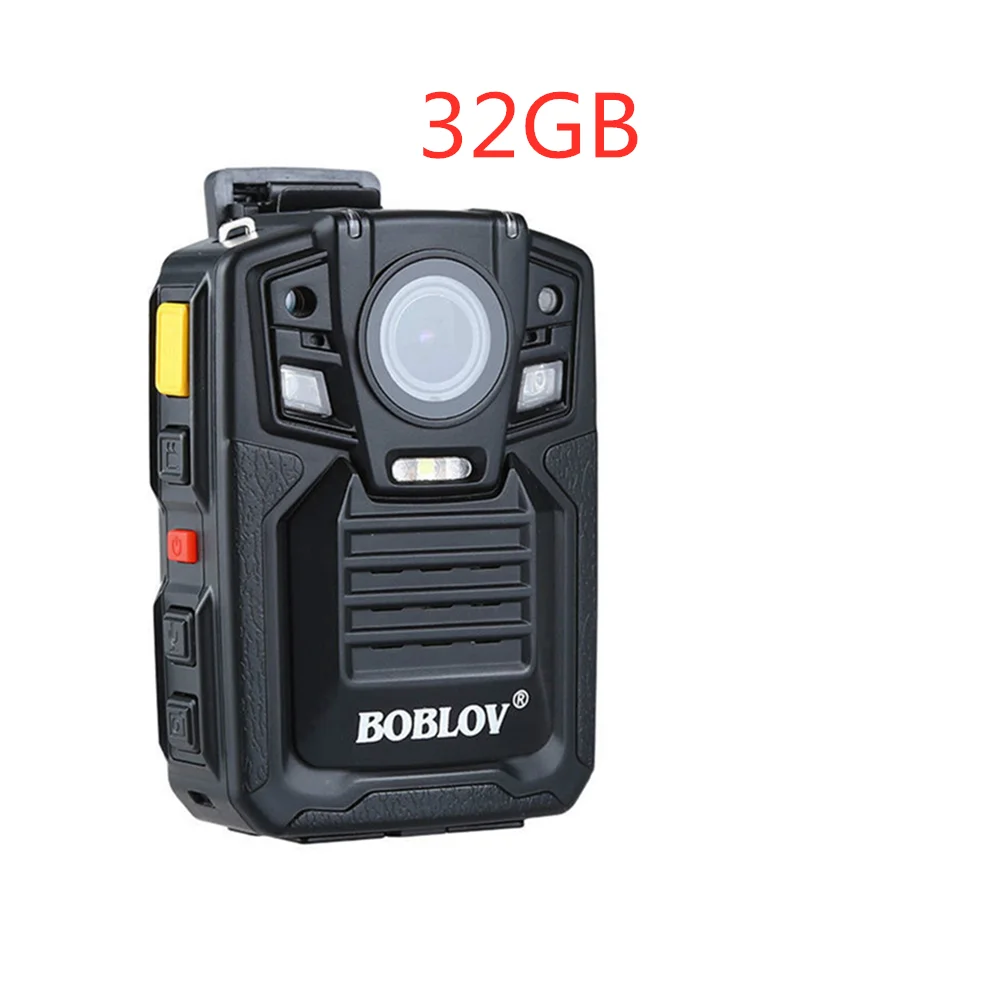 32GB BOBLOV HD66-02 32 ГБ/64 Гб HD 1296P Мини видеокамера безопасности полицейский корпус камера ночного видения видео рекордер с ИК внешним объективом - Цвет: 32GB