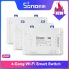 Sonoff-interruptor inteligente WiFi de 4 entradas, 4 canales R3, Control remoto mediante aplicación eWeLink, compatible con Alexa, Google Home, IFTTT ► Foto 1/6