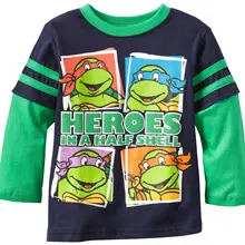 Детская одежда; сезон весна-осень; Подростковая Базовая футболка с черепашками-ниндзя для детей; Базовая рубашка для мальчиков; футболка с длинными рукавами; N