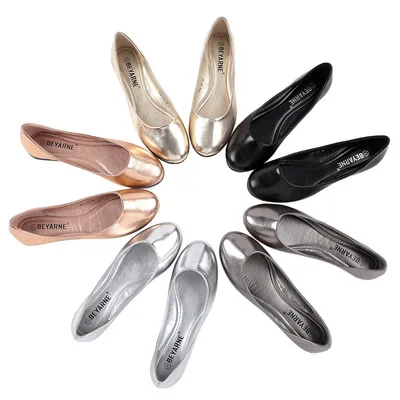 

2019 Spring Genuine Product Flat Heel Shoes Commuting Simple round-Toe WOMEN'S Shoes round Headed