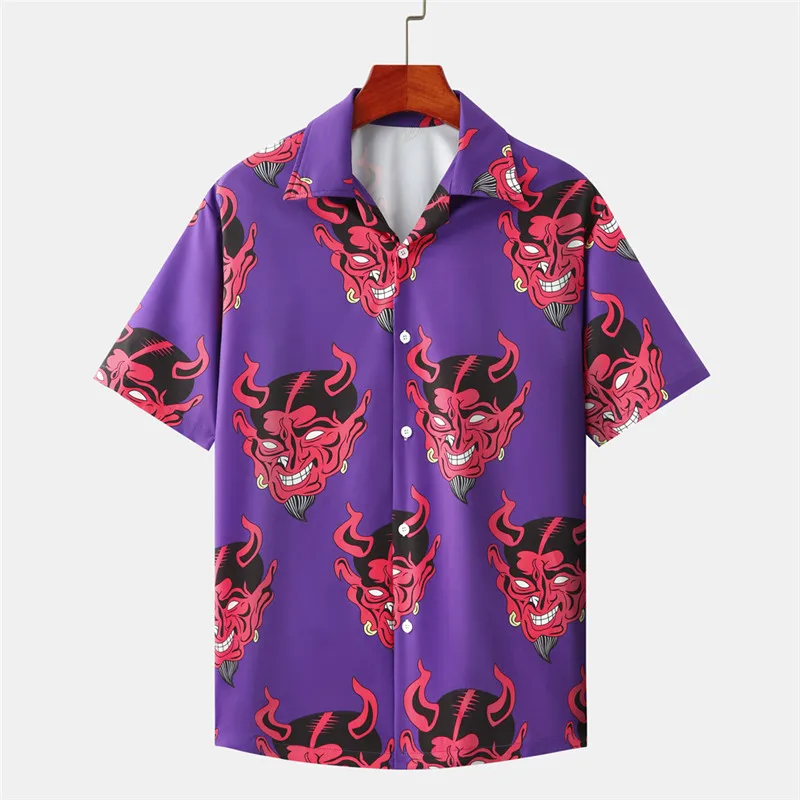 Devil Full Printed Short Sleeve Shirts 