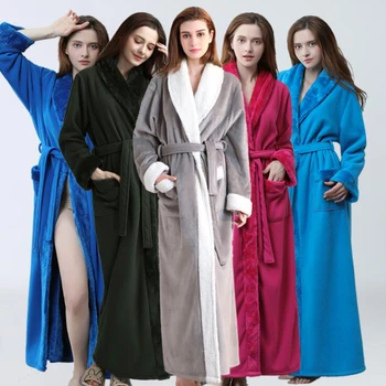 

2020 Autumn Women Nightgown Flannel Bathrobe Sleepwear Dressing Gown Winter Night Robe Pajamas Lady Bath Robe Women Plus Size
