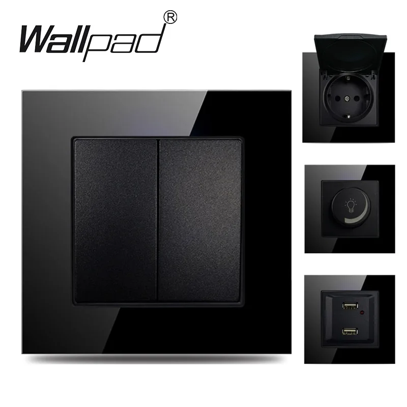 Стекло ЕС резьбой раструбного соединения для переключатель Wallpad черное