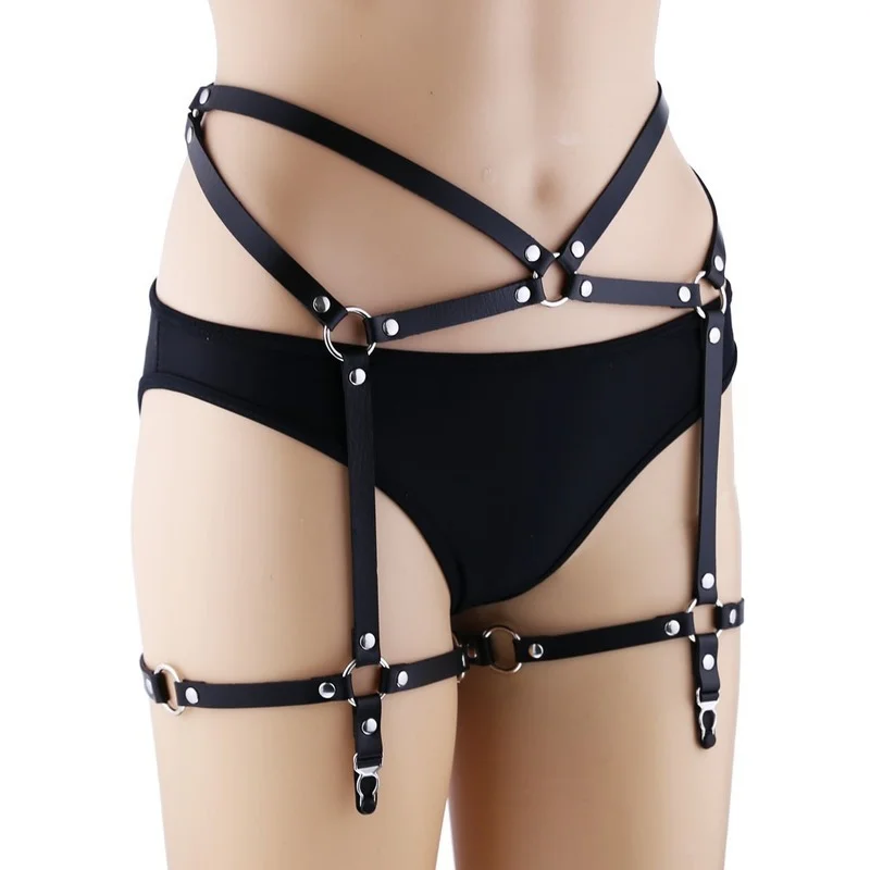 

Multiple Colors Garter Belt Body Strap Sexy Suspender Leg Ring With Sash For Women Cosplay Harajuku Sexy Body Leather Harness