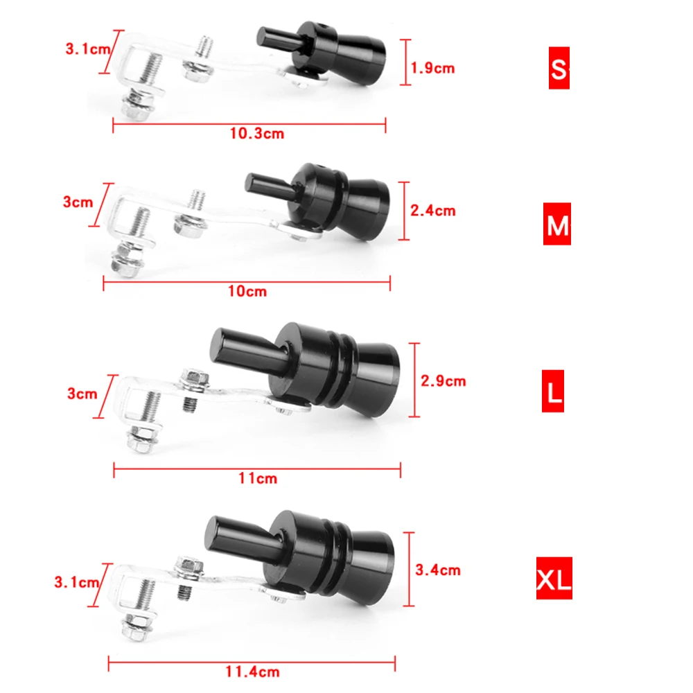 Universal Simulator Whistler Exhaust Turbo Whistle Pipe Sound Muffler Blow Off Car Styling Tunning S M L XL car turbo whistle