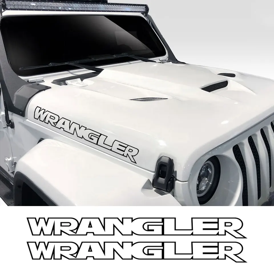 Adesivi Per Cofano Jeep Wrangler JK JL TJ YJ, Decalcomanie In Vinile Blu E Nero Per Tuning Fai-da-te