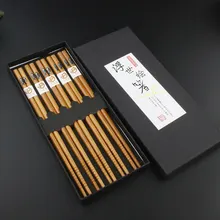10 парт/компл многоразовые деревянные палочки для еды xinyun